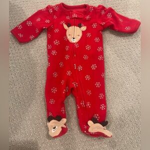 Red Reindeer Kids One Piece